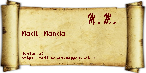 Madl Manda névjegykártya